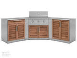 Outdoor Kitchen Stainless Steel 5 Piece Cabinet Set with 2-Door, Bar, Grill and Corner Cabinets