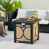 28 Inch 50000 BTU Outdoor Square Fire Pit Table with Cover