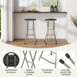 28 Inch Portable Folding Stools with 330lbs Limited Sturdy Frame