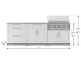 Outdoor Kitchen Stainless-Steel 5 Piece Cabinet Set with 3-Drawer, Bar, Grill Cabinet, Performance Grill and Countertop