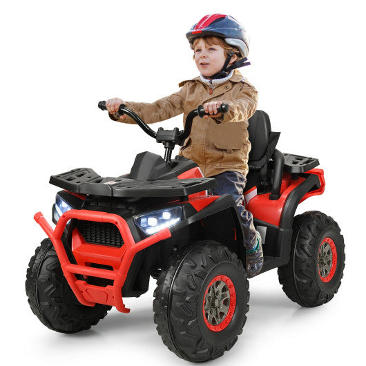 12 V Kids Electric 4-Wheeler ATV Quad with MP3 and LED Lights-Red