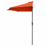 9Ft Patio Bistro Half Round Umbrella -Orange