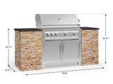 Outdoor Kitchen Signature Series 6 Piece Cabinet Set with Platinum Grill and Grill Cabinet