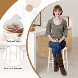 29 Inch Bar Stool Set of 2 with Padded Seat Cushions and Wood Legs-29 inches