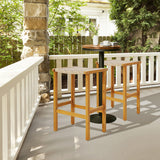 Patio Wood Bar Stools Set of 2/4-2Pieces