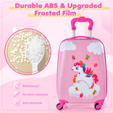 2 Pieces Kids Carry-on Luggage Set with 12 Inch Backpack-Multicolor