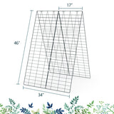 2 Pieces Foldable A-Frame Trellis Plant Supports with Twist Ties-Green