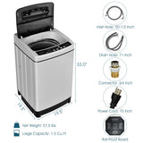 Full-Automatic Washing Machine 1.5 Cubic Feet 11 LBS Washer and Dryer-Gray