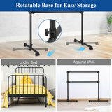 4 Feet Double Ballet Barre Bar with Adjustable Height-Black