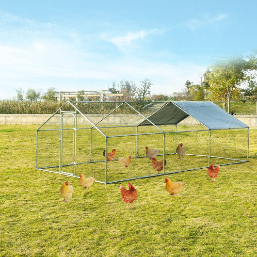 Large Walk in Shade Cage Chicken Coop with Roof Cover-20'