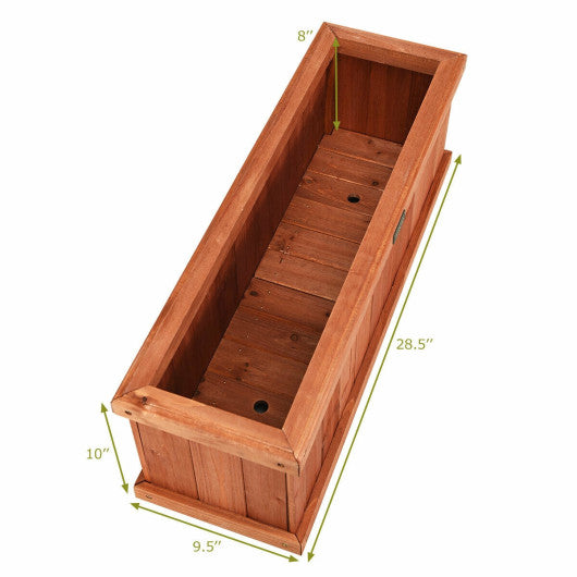 Wooden Decorative Planter Box for Garden Yard and Window