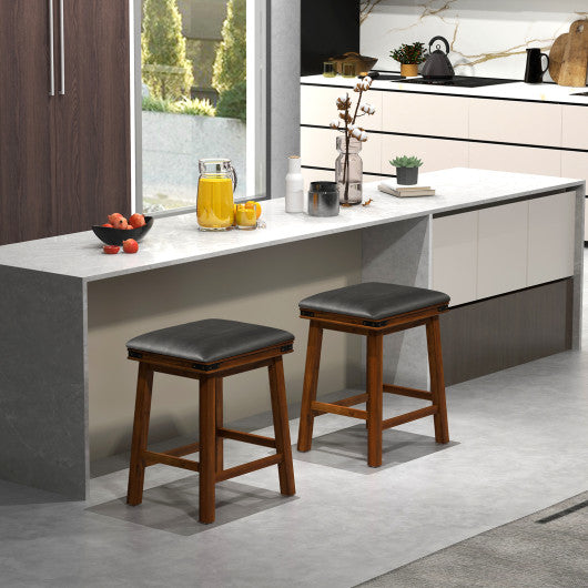 Set of 2 24/30 Inch Dining Bar Stool with Rubber Wood-24 inches