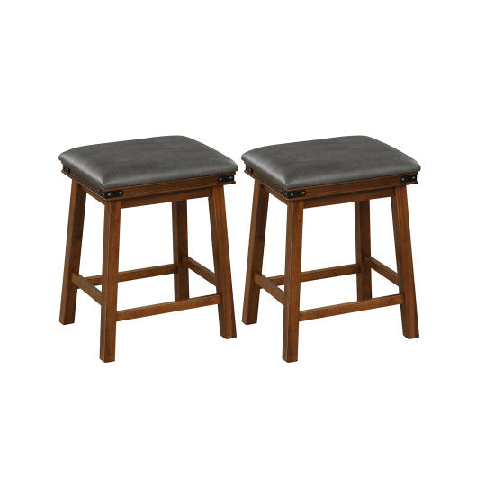 Set of 2 24/30 Inch Dining Bar Stool with Rubber Wood-24 inches