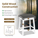 Set of 2 24/30 Inch Dining Bar Stool with Acacia Wood Frame-24 inches