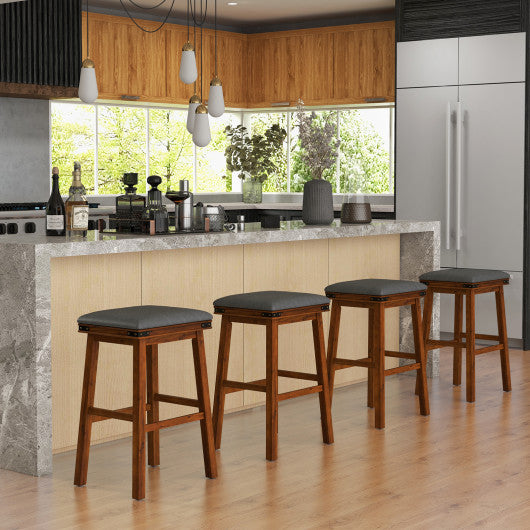 Set of 2 24/30 Inch Dining Bar Stool with Rubber Wood-30 inches