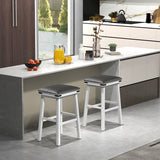 Set of 2 24/30 Inch Dining Bar Stool with Acacia Wood Frame-30 inches