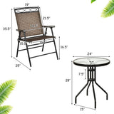 Patio Dining Set with Patio Folding Chairs and Table