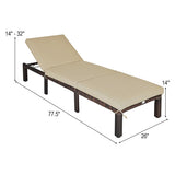 Outdoor Rattan Adjustable Cushioned Chaise