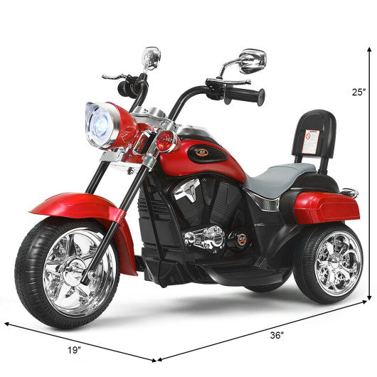 6V 3 Wheel Kids Motorcycle-Red