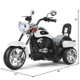 6V 3 Wheel Kids Motorcycle-White