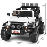 12V 2-Seater Ride on Car Truck with Remote Control and Storage Room-White