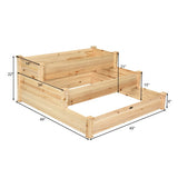 Vertical Raised Garden bed with 3 Wooden Planter Boxes-S