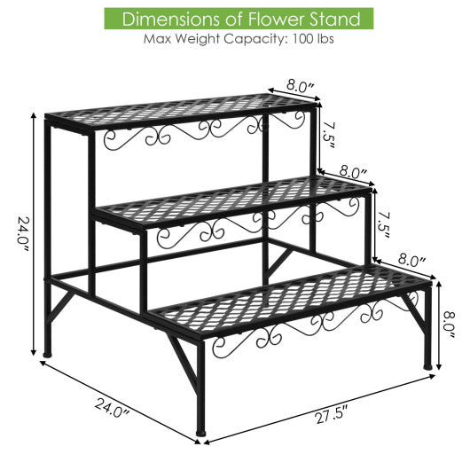 3 Tiers Metal Decorative Plant Stand