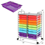 Multipurpose 20 Drawers Storage Rolling Cart Studio Organizer-Multicolor