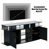 63 Inch TV Entertainment Console Center with 2 Cabinets-Black