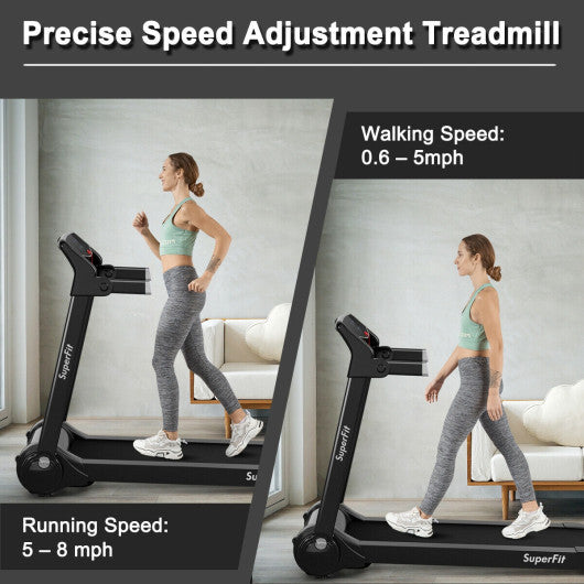 3HP Electric Folding Treadmill with Bluetooth Speaker-Silver