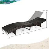 Patio Folding Chaise Lounge with 5 Adjustable Levels and Cushion-White