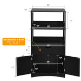 Bathroom Storage Cabinet with Drawer and Shelf Floor Cabinet-Black
