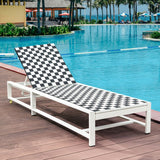 Patio Adjustable Reclining Chair Lounge Chair Chaise for Garden Deck Wheel