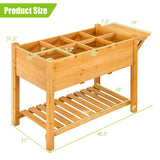 Elevated Planter Box Kit with 8 Grids and Folding Tabletop