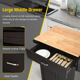 Utility Rolling Storage Cabinet Kitchen Island Cart with Spice Rack-Brown