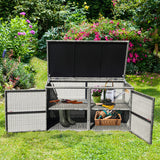 88 Gallon Garden Patio Rattan Storage Container Box