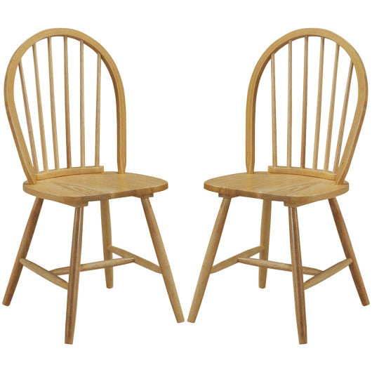 Set of 2 Vintage Windsor Wood Chair with Spindle Back for Dining Room