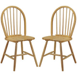 Set of 2 Vintage Windsor Wood Chair with Spindle Back for Dining Room