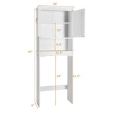 Over the Toilet Storage Cabinet Bathroom Organizer with Adjustable Shelf-White