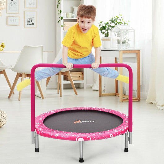 36 Inch Kids Trampoline Mini Rebounder with Full Covered Handrail-Pink