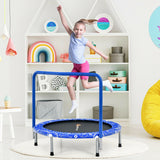 36 Inch Kids Trampoline Mini Rebounder with Full Covered Handrail-Blue