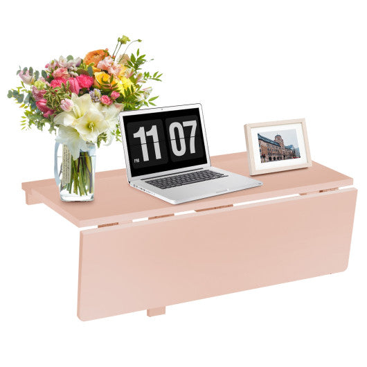 31.5 x 23.5 Inch Wall Mounted Folding Table for Small Spaces-Pink