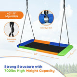 60 Inches Platform Tree Swing with 2 Hanging Straps