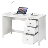 3-Drawer Home Office Study Computer Desk with Spacious Desktop-White