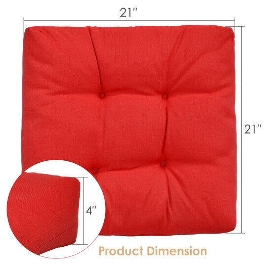 21 Inch x 21 Inch Patio Chair Seat Cushion Pads for Indoor and Outdoor-Red