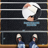 15Pcs Indoor Non-Slip Stair Carpet Mats for Wooden Steps-Gray
