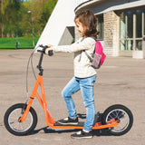 Height Adjustable Kid Kick Scooter with 12 Inch Air Filled Wheel-Orange