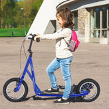 Height Adjustable Kid Kick Scooter with 12 Inch Air Filled Wheel-Navy