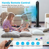 42 Inch 80 Degree Tower Fan with Smart Display Panel and Remote Control-Black