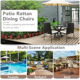 4 Pieces Patio Wicker Rattan Dining Set with Comfy Cushions